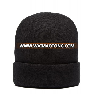 Wholesale high quality custom  woven label knitted Beanie